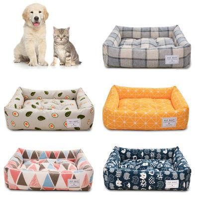 Wholesale Eco-Friendly PP Cotton Fleece Square Shape Plush Pet Bed