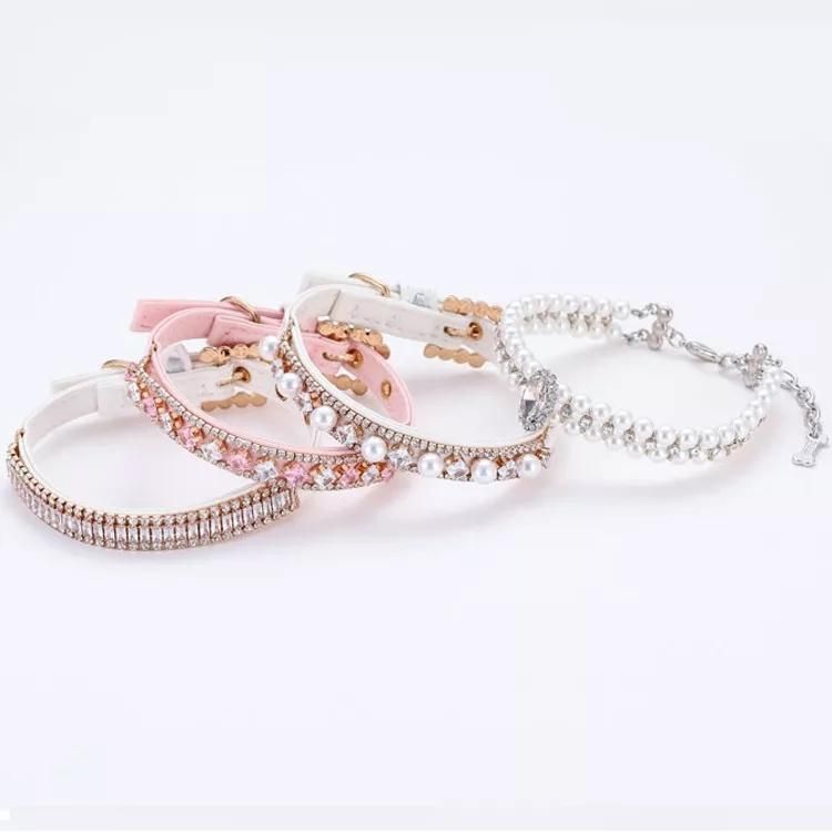 Fashion Rhinestone Diamond Bling Collar Luxury Dog Collars Designer Cat Jewelry Necklace Pet Accessories