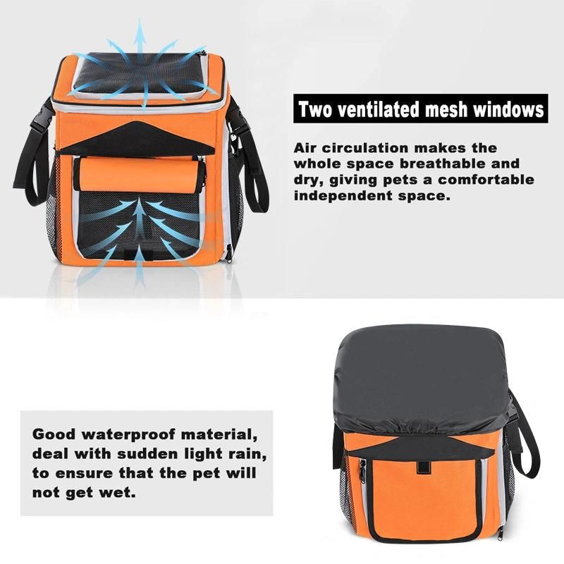 Portable Pet Carrier Booster Backpack Pet Carriers Pet Carrier Bicycle Basket Bag for Dog Cat