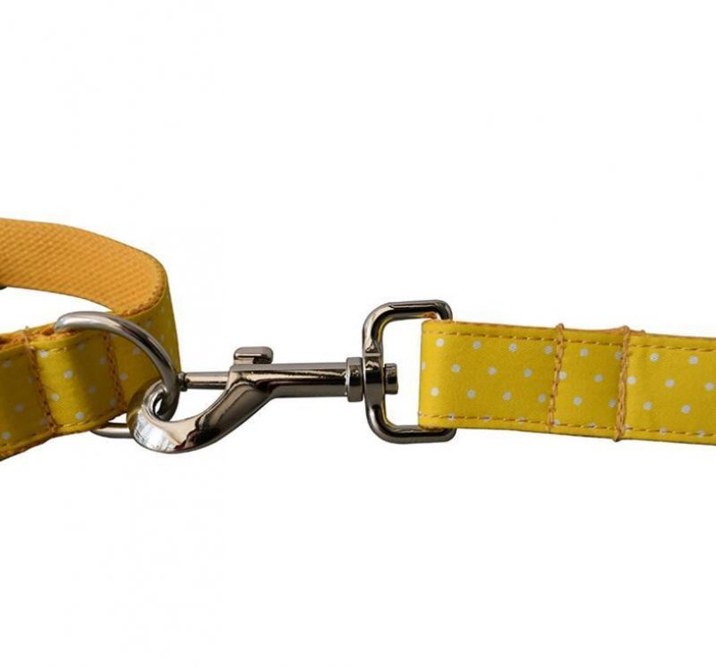 Yellow DOT Small MOQ Dog Collar Leash Bow Tie