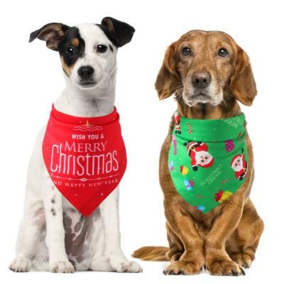 Cotton Christmas Triangular Saliva Towel Neck Dog