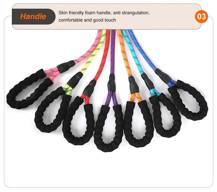 5 FT Strong Dog Nylon Rope Leash with Comfortable Padded Handle Highly Reflective Threads Dog Leashes