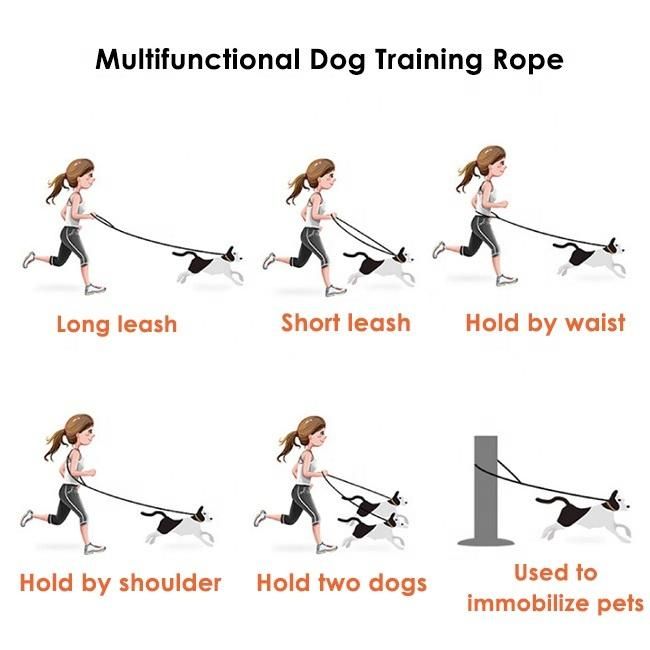 Long Dog Training Leash Slip Rope No Pull Cotton Ombre Woven Strong Running Dog Leash Collar Set