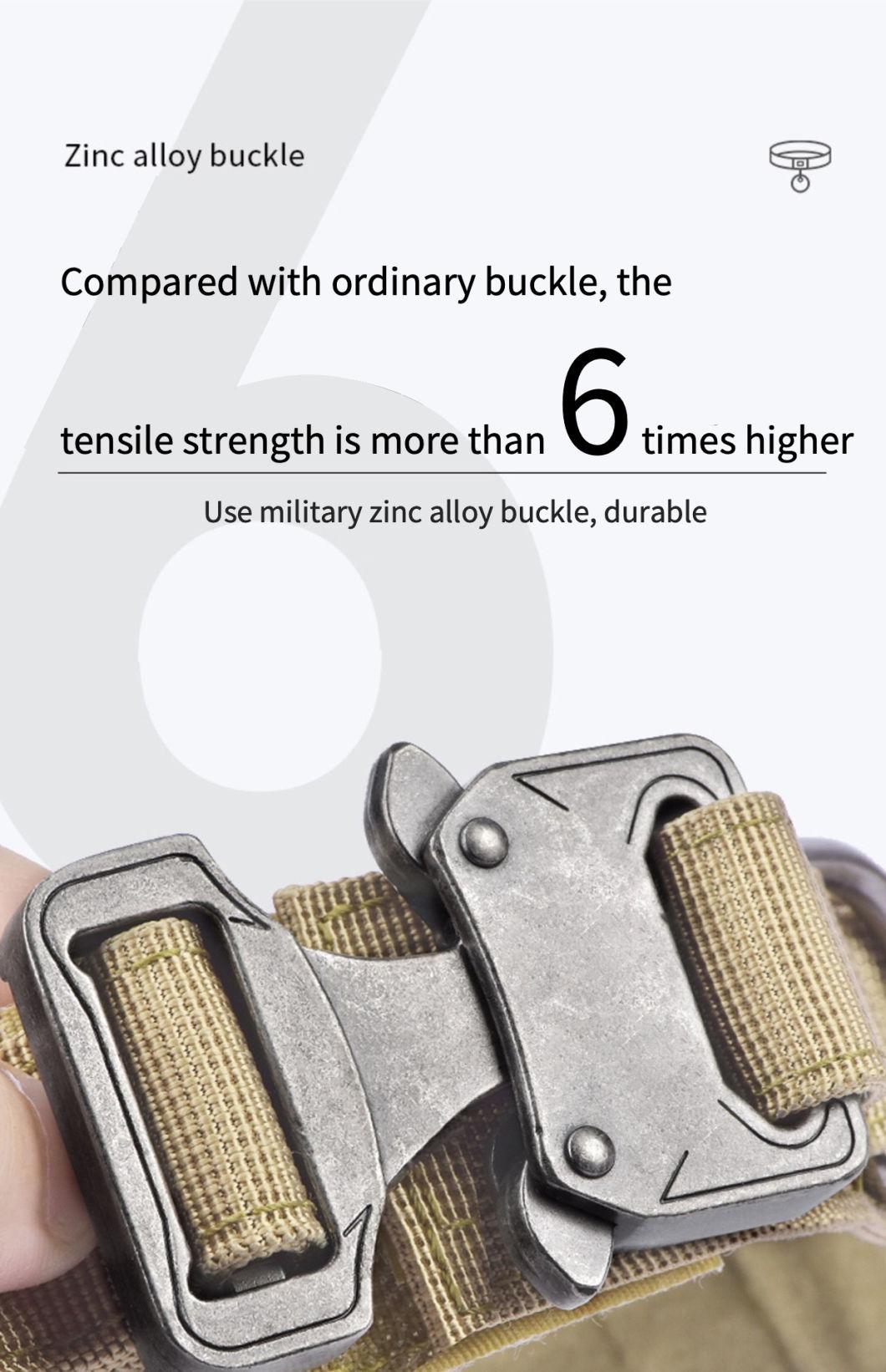 Heavy Duty Multiple Colour Pet Training Quick Release Metal Buckle Padded Tactical Dog Collar with Handle