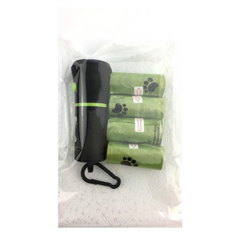 Dog Product, Dog Excrement Bag Dispenser with Built-in LED Flashlight and Carabiner, Pet Trash Bag Holder, Dog Walking Accessories