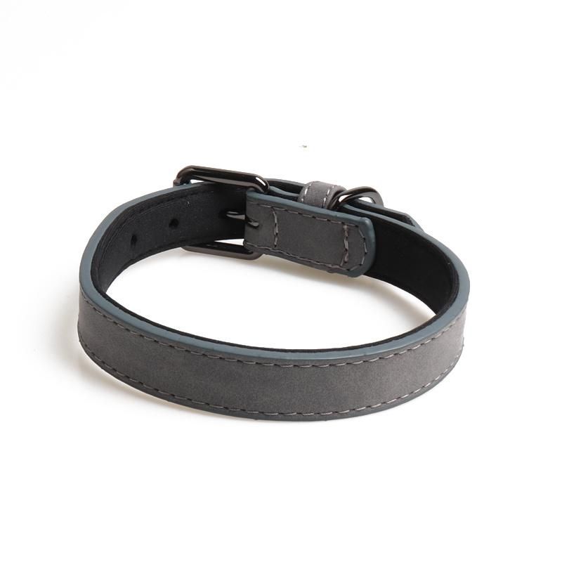 Custom High Quality Classic Double Layer Luxury Adjustable Padded Metal Buckle PU Leather Pet Dog Collar