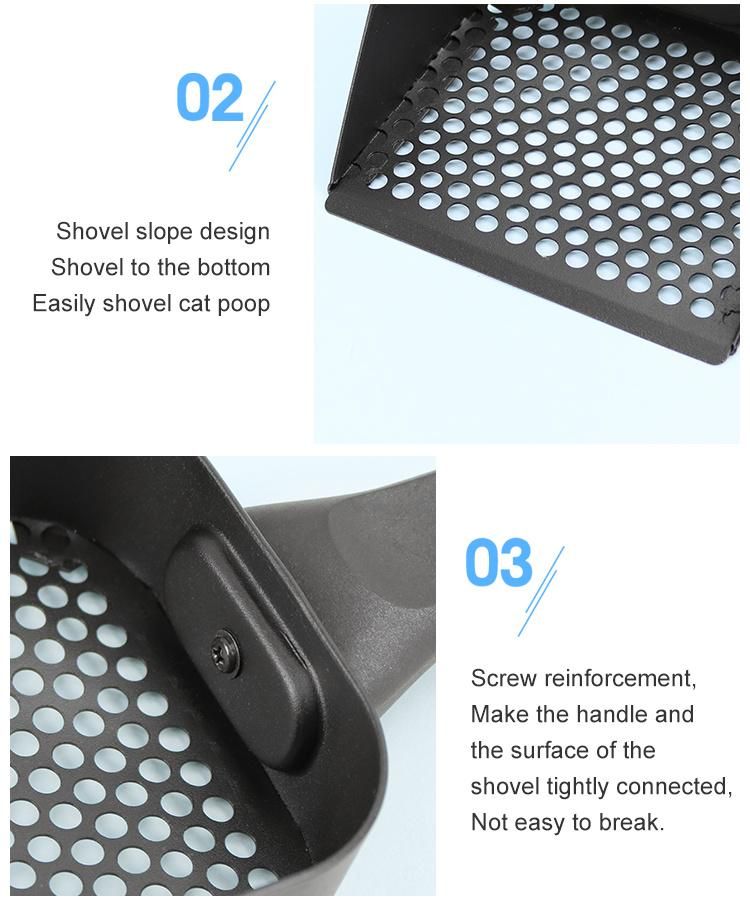 Pet Cleaning Products High Quality Environmentally Friendly Stainless Steel Cat Poop Shovels Cat Litter Shovel