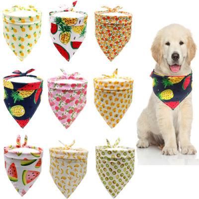 Summer Washable Fruit Dog Bandanas Triangle Bibs Scarf Pet Kerchief Dogs Scarf