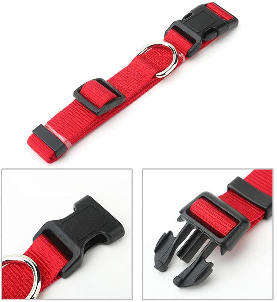 Adjustable Nylon Dog Collar Classic Solid Colors