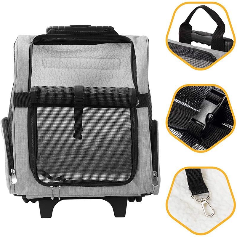 Mesh Ventilation Outdoor Pet Backpack Anti Scratch Nylon Net Pet Trolley Case