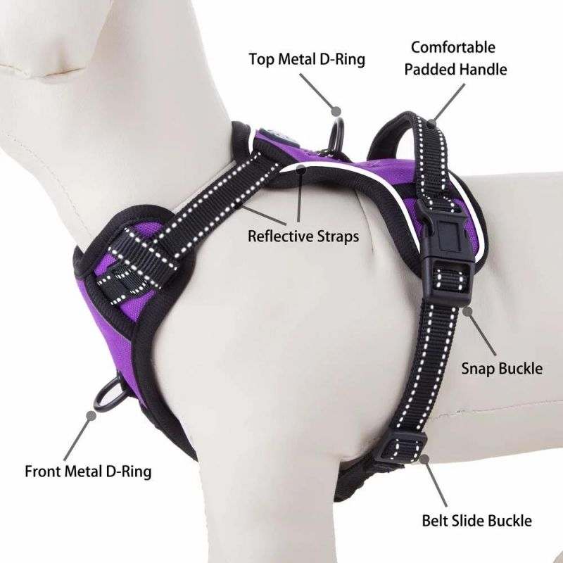 Heavy Duty Luxury Reflective No Pull Soft Pet Harness Vest for Dogs, Factory Price Custom Personalized Adjustable Dog Harness/Hot Sale/Customization