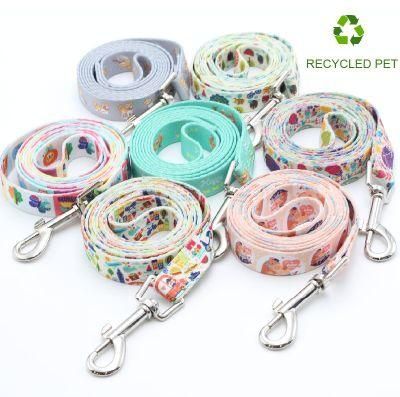 RPET Custom Logo Dog Leash and Collar Set Sublimation Pet Running Leash