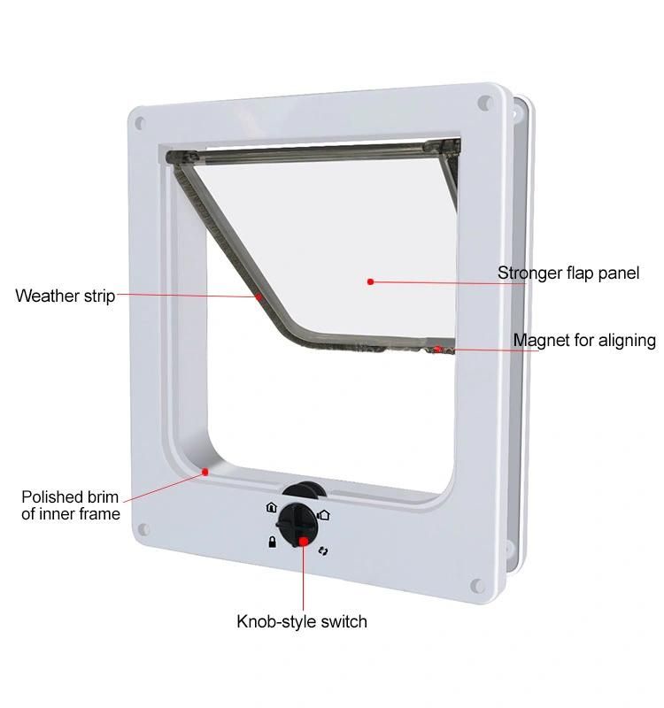 in Stock OEM ODM Pets Products Magnetic Pet Door with 4 Way Locking Cat Doors Flap