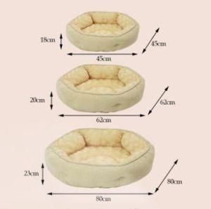 Durable Wholesale Round Gradient Grey Plush Pet Dog Cat Bed Soft