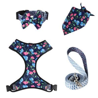 Custom Print Comfort Dog Vest Harness Matching Collar and Lead