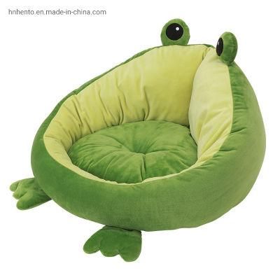 Factory Wholesale Skin Friendly Frog Shape Pet Bed