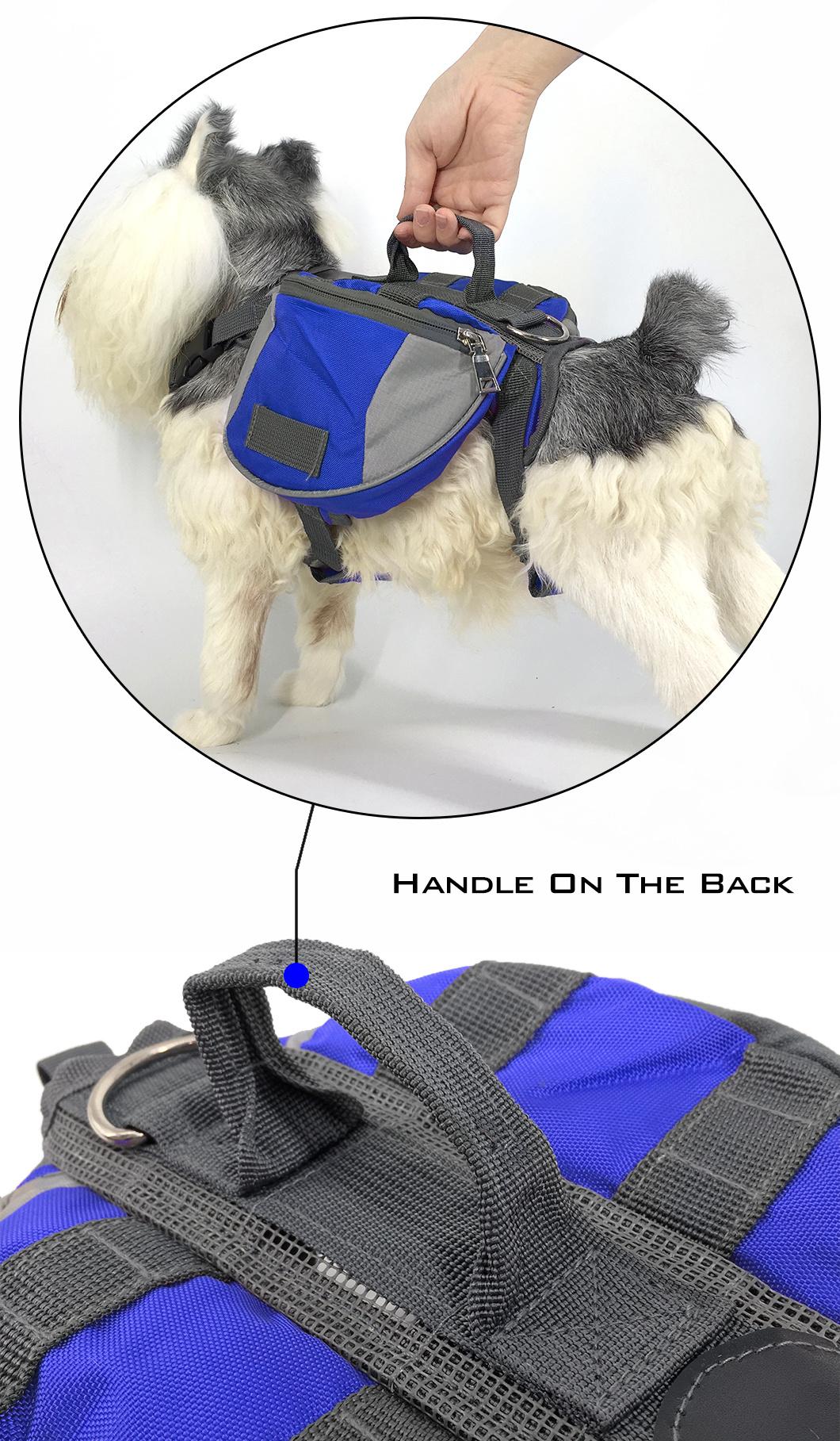 Wholesale Adjustable Reflective Durable Outdoor Dog Saddle Bag Pet Supply
