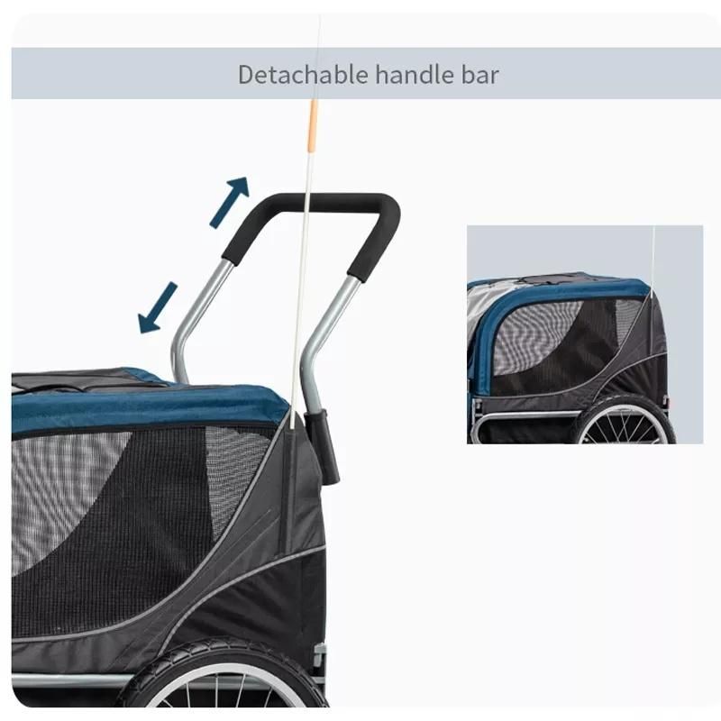 New Style 2 in 1 Dog Stroller Bicycle Trailer Jogger for Pet Dog Pet Bike Trailer Pet Stolley