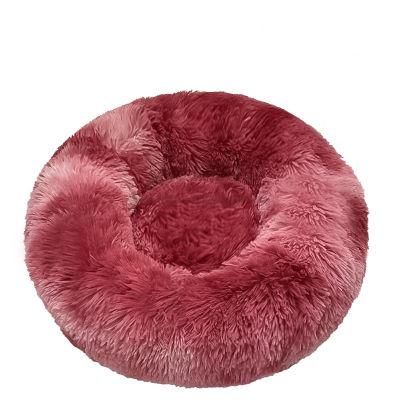 Hot Sale Pet Sofa Bed Mat Soft Keep Warm Pet Bed Mat Solid Color Cat Bed Kennel High Quality Tie Dye Burgundy Pet Bed