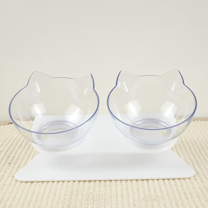 Non-Slip Double Cat Bowl Dog Bowl with Stand Pet Feeding