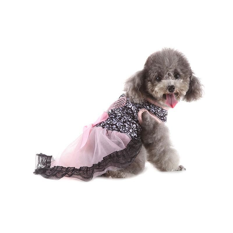 Adorable Princess Pet Dress with Beautiful Lace Skirt Hem