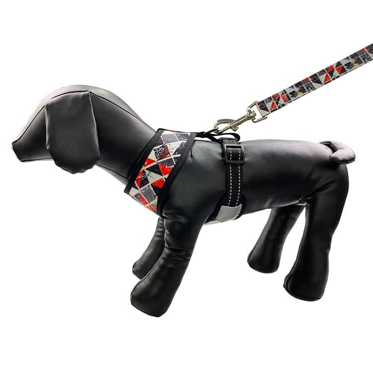 2021 Pet Accessories Custom Designer Printed Neoprene Soft Mesh Dog Harness