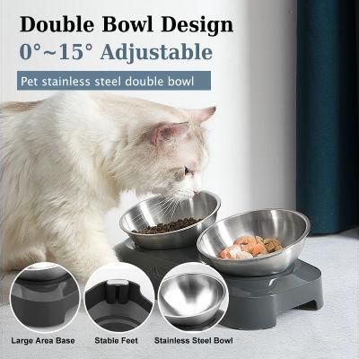 15&deg; Inclination ABS Pet Cat Water Food Bowl