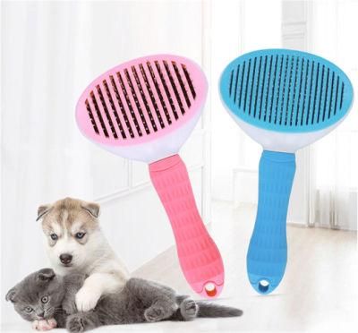 Pets Slicker Brush Grooming Massage Comb Self Clean Shedding Brush