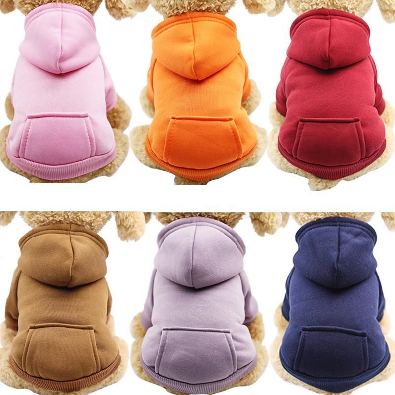 Winter Dog Hoodie Sweatshirts with Pockets Warm Dog Clothes for Small Dogs