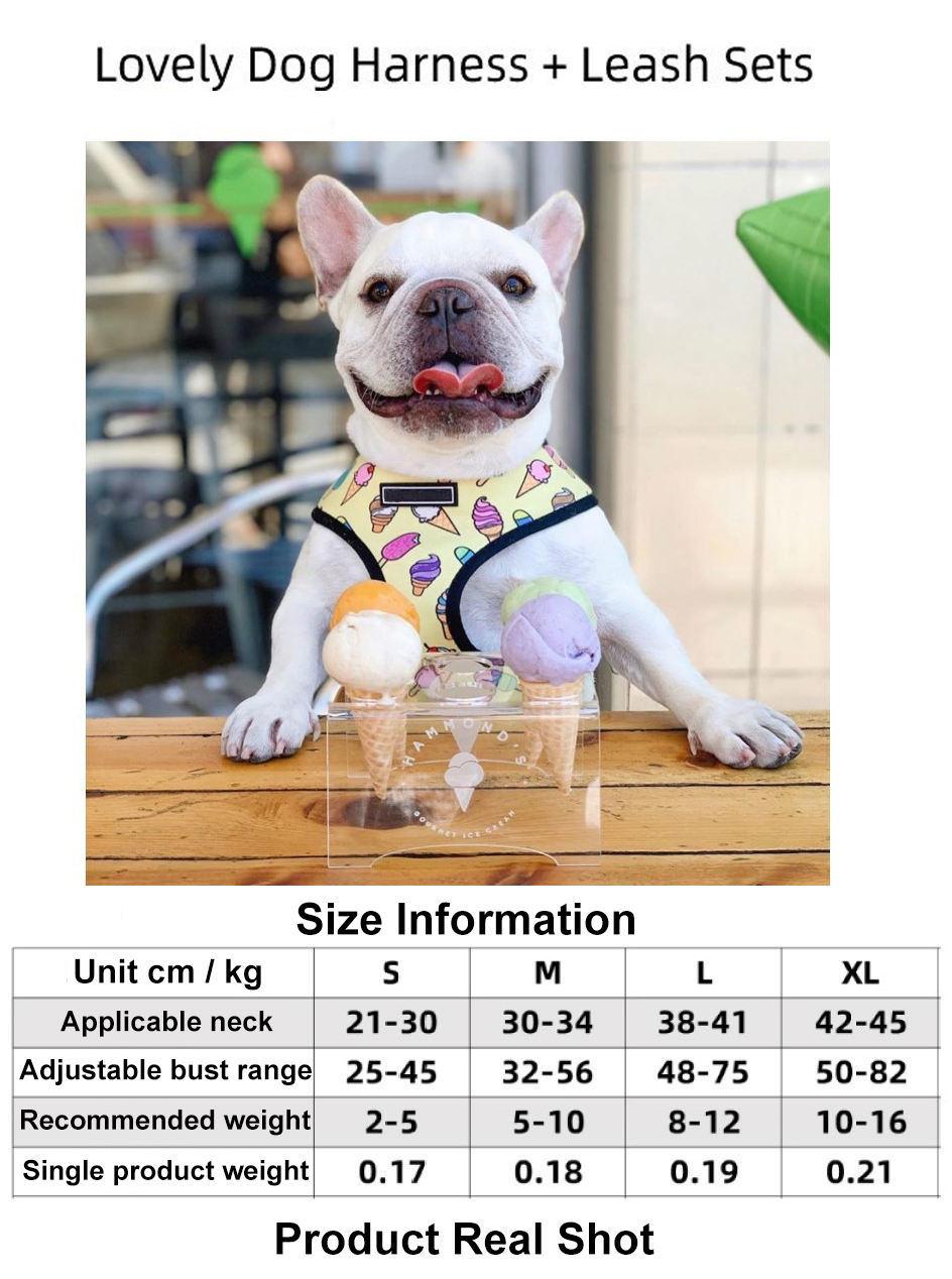 Wholesale Supplies High Quality Designer Custom Print Adjustable No-Pull Easy Walk Pet Dog Harness Leash Set