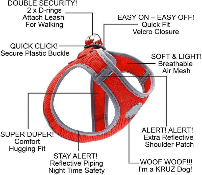 No Pull Reflective Mesh Dog Harness