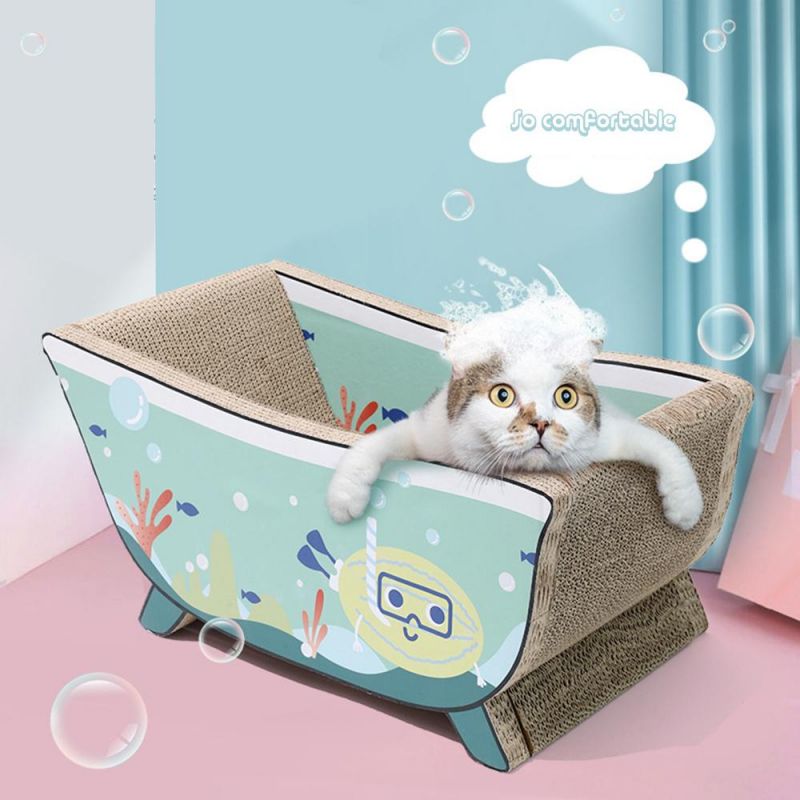 Nest Corrugated Paper Bathtub Cat Scratching Board Crumbs Cat Claw Board Wbb18606