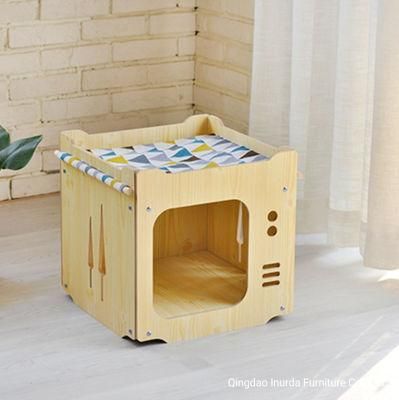 Wooden Pet Furniture Stackable Multifunctional Cat House