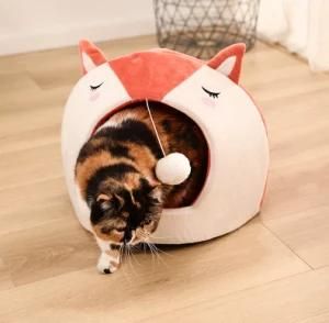 Autumn and Winter Removable Washable Pet Litter Mat Yurt Cat Bed with Funny Cat Ball