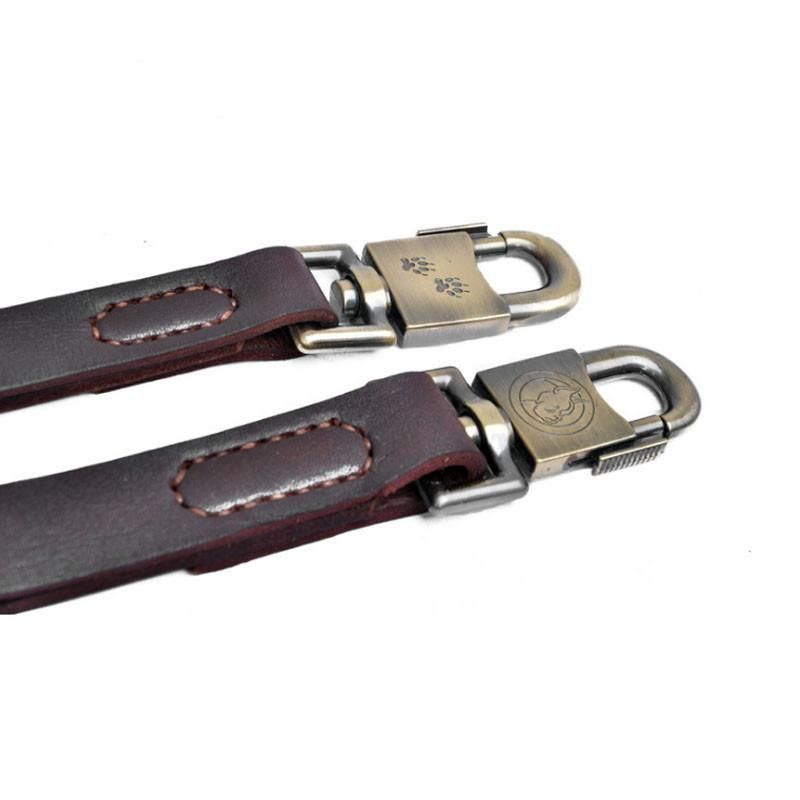 High Quality Full Grain Leather Material Training Walking Dog Short Leash for Better Control