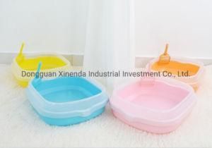 High Quality Plastic Semi-Closed Cat Litter Box Cat Toilet