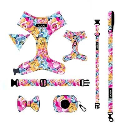 High Quality Pet Supplies Custom Print Dog Harness/Belt and Leash Set Dog Accessories/Nylon