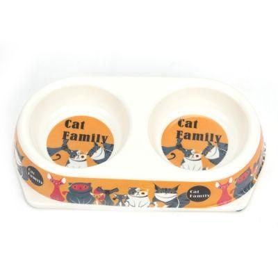 Environmental Friendly Fashion Design Double Bio Bamboo Fiber Pet Bowl