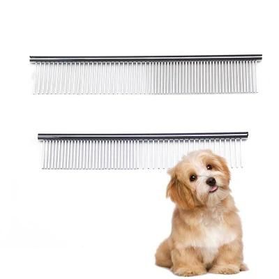 Professional Product in Stock Stainless Steel Long Straight Needle Pet Hair Comb