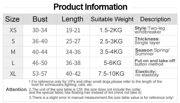 Pet Dog Vest Summer Thin Cool Windbreaker Breathbale Dog Dresses Pet Clothes