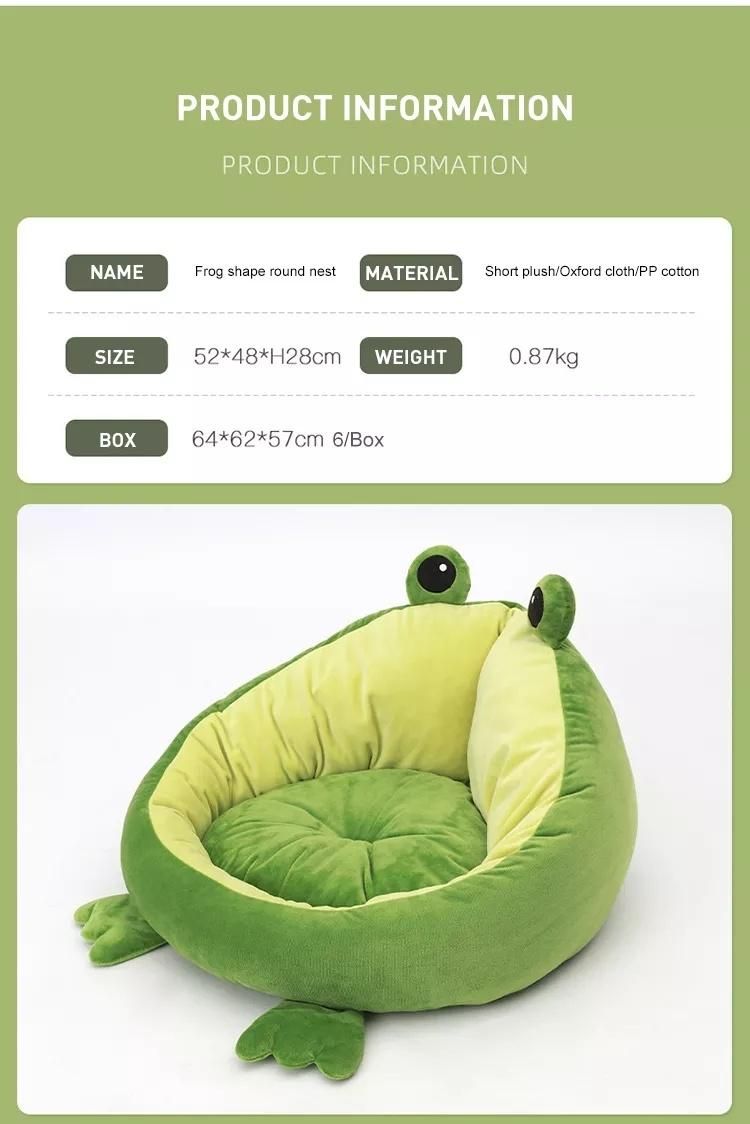 Factory Wholesale Skin Friendly Frog Shape Pet Bed