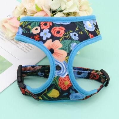 Colored Flowered High Quality Pet Product Detachable Adjustable Dog Harness