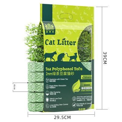 Chinese Factory Best Sell Pet Product Clumping Flushable Kitty Sand Green Tea Tofu Cat Litter