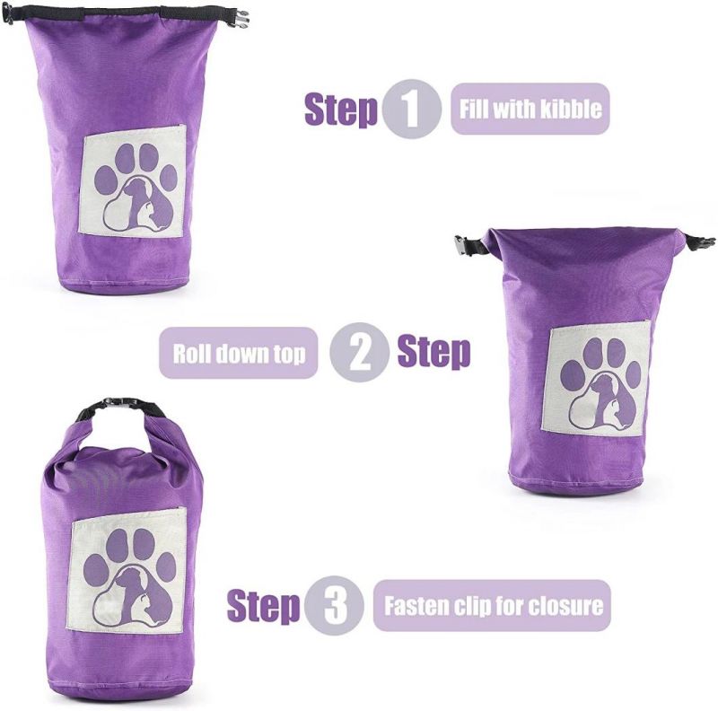 Dog Food Travel Bag, Portable Folding Travel Food Storage Container for Cat & Dog, Kibble Carrier, Dog Travel Accessories