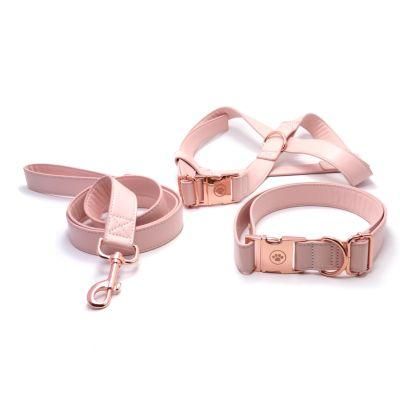 Wholesale Luxury PU Dog Leash with Rose Gold Buckle and Hook