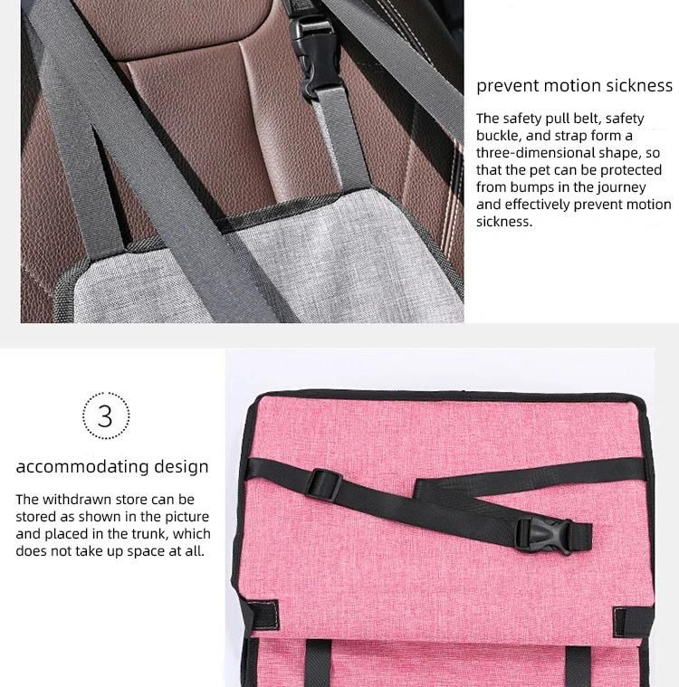 Amazon Hot Selling Pet Folded Car Seat Dog Seat Car Cushion Oxford Cloth Pet Carrier Portable Outdoor Bag Car Seat