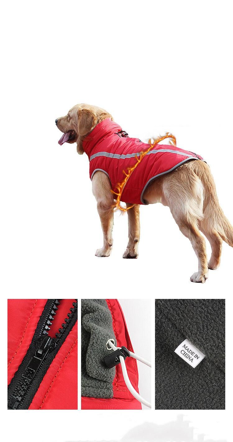 New Waterproof Big Dog Vest Jacket Winter Warm Pet Dog Clothes