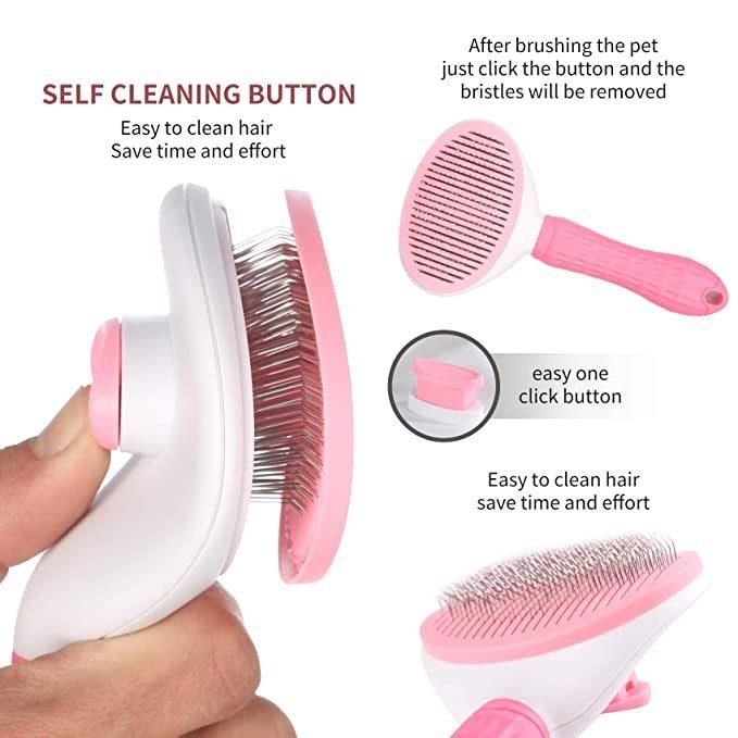 3 Colors Pet Massage Brush or Pet Comb, Stainless Steel Ball Head Steel Needle, to Pet Grooming