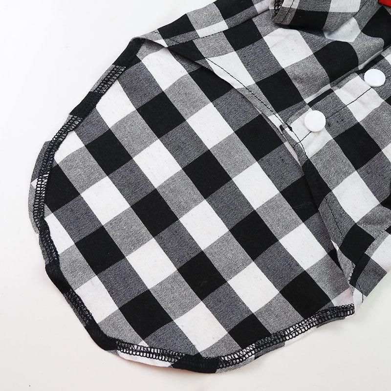 Soft Casual Dog Blue and Black Plaid Shirt Gentle Western Shirt Dog Clothes Dog Cotton Shirt