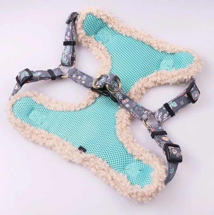 Winter Fleece No Pull Dog Harness with Different Pattern Style